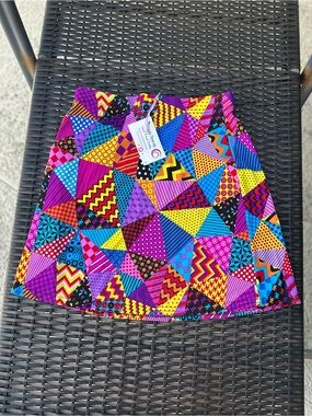 Colorburst Geo Print A-Line Skirt